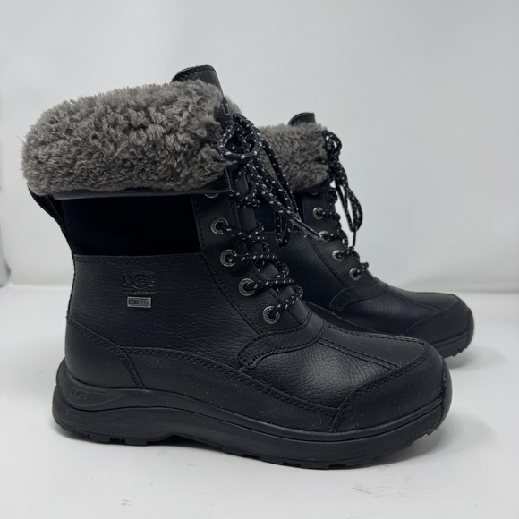 UGG Adirondack III Women's Black Waterproof Winter Snow Boots Size 7.5 Shearling - Picture 2 of 12